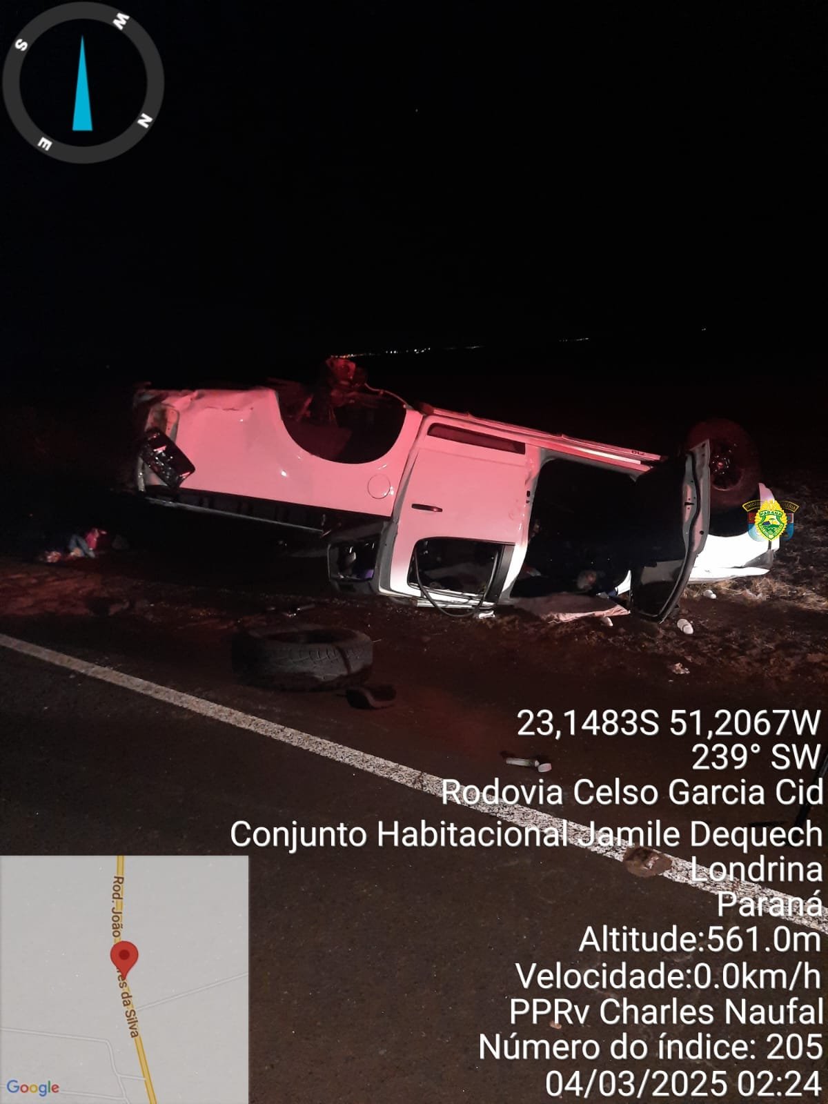 Grave acidente na PR-445 resulta em uma vítima fatal e quatro feridos