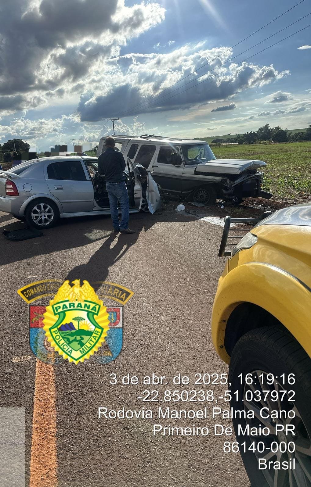 Uma pessoa morreu e outra ficou ferida em acidente na PR-437 entre Alvorada do Sul e Primeiro de Maio